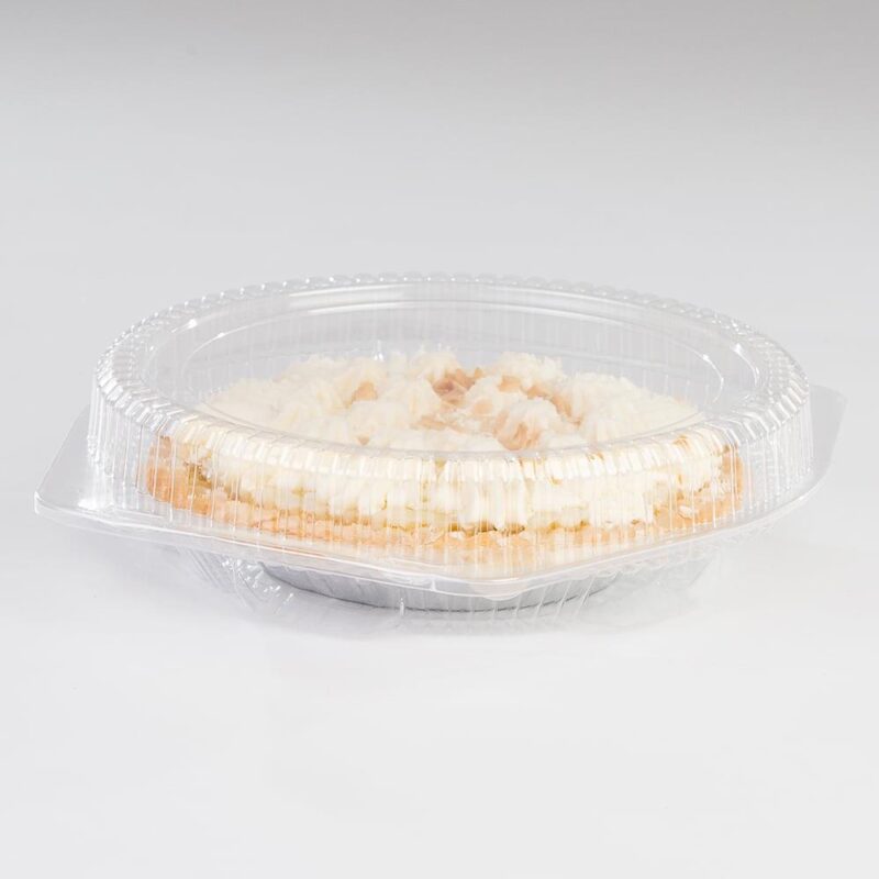 Detroit Forming 10  Pie Container LBH-111 Clear OPS Plastic Hinged Locking Lid Shallow Dome Food | 100/Case