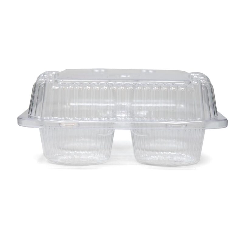 Detroit Forming LBH6404 - 4 Compartment Clear Hinged Cupcake/Muffin Container | 250 per Case - Image 3