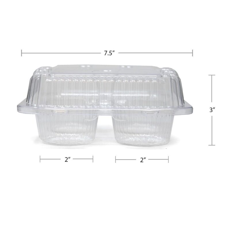 Detroit Forming LBH6404 - 4 Compartment Clear Hinged Cupcake/Muffin Container | 250 per Case - Image 2