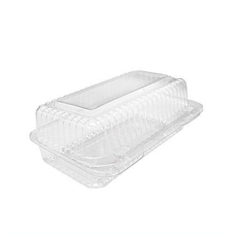 Detroit Forming LBH-523 Clear OPS Plastic Hinged Locking Lid Food Container 7.75 x 3.75 x 3.5 Inch | 500/Case - Image 2