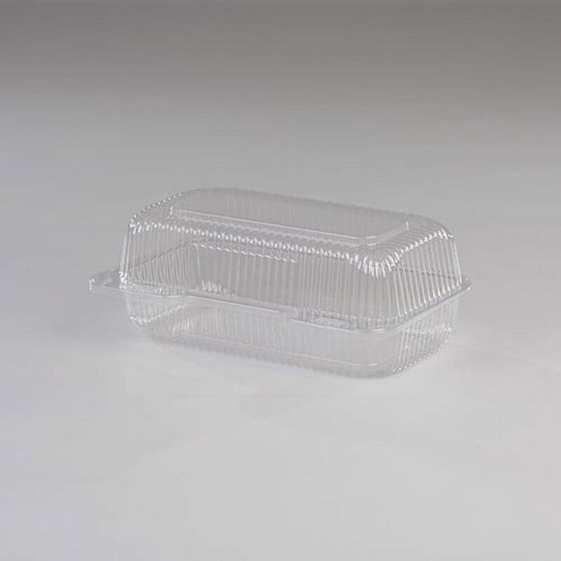Detroit Forming LBH-523 Clear OPS Plastic Hinged Locking Lid Food Container 7.75 x 3.75 x 3.5 Inch | 500/Case - Image 4