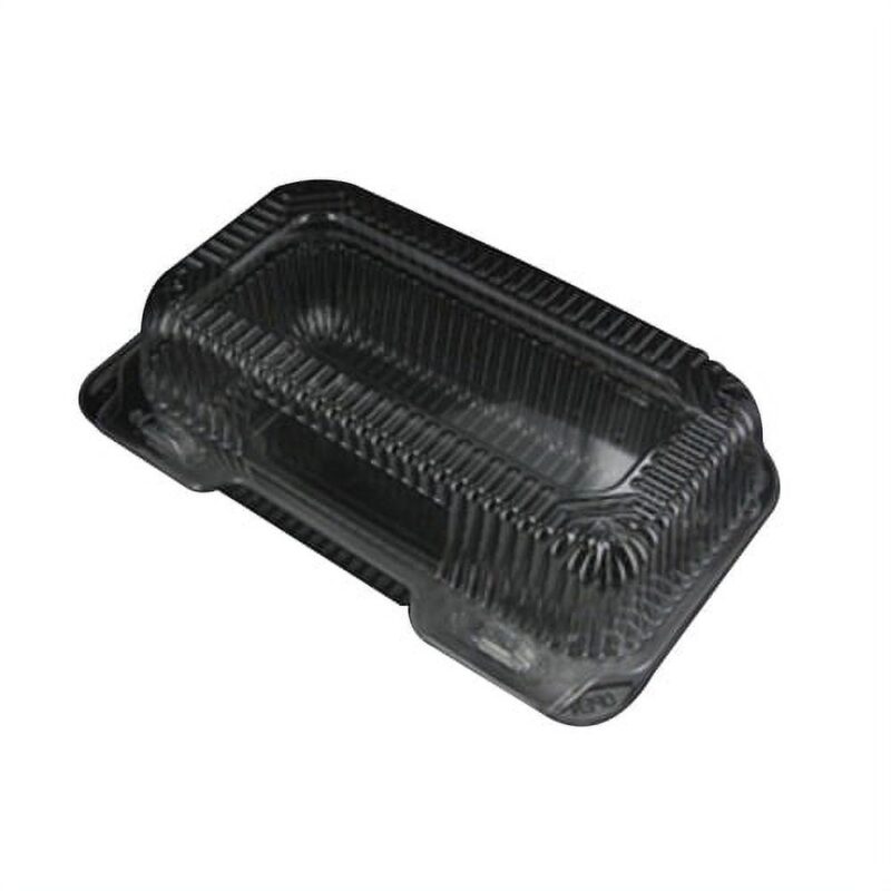 Detroit Forming LBH-523 Clear OPS Plastic Hinged Locking Lid Food Container 7.75 x 3.75 x 3.5 Inch | 500/Case - Image 3