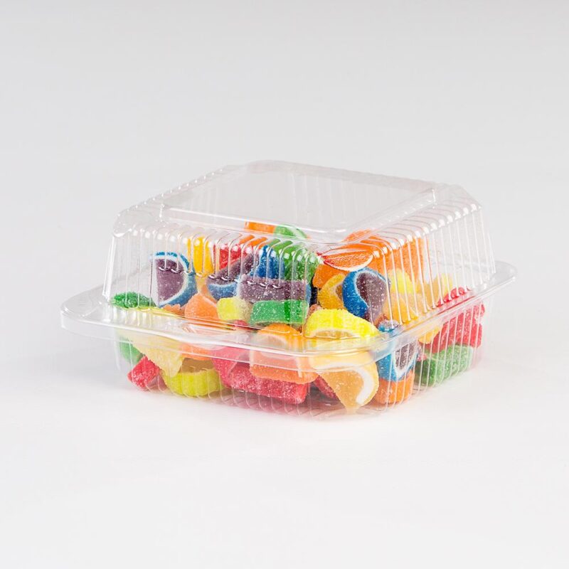Detroit Forming LBN-5051 Clear OPS Plastic Medium Square Food Container, 5x5x2.75 Inches | 500/Case - Image 2