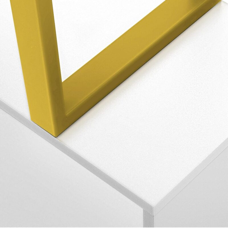 Dextrus 5 Tier Bookcase, S shape Geometric Bookshelf Wood Z-Shelf Modern Free Standing Bookshelf Storage Organizer for Living Room Bedroom Home Office, Gold - Image 8