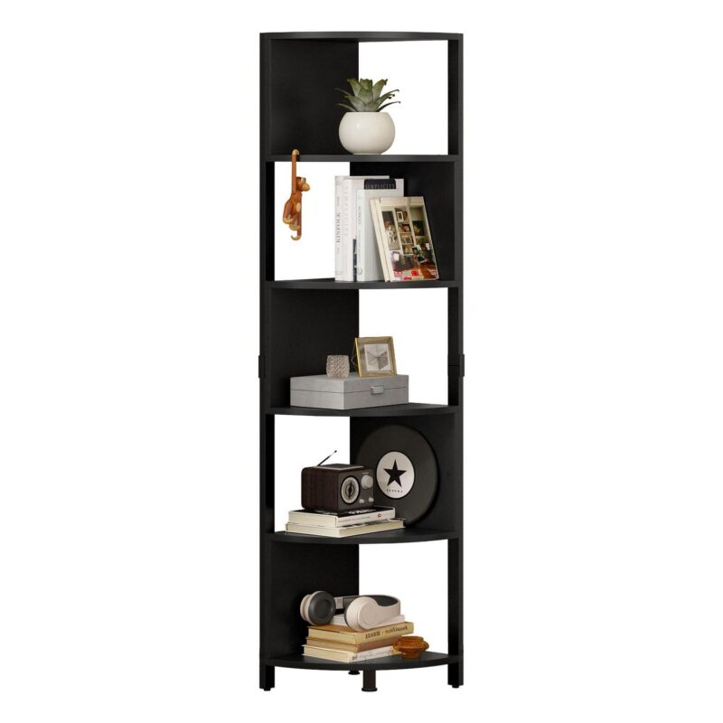 Dextrus 6-Tier Corner Shelf, 68.8  Tall Modern Free Standing Zigzag Corner Bookshelf for Living Room, Home Office,Black - Image 9