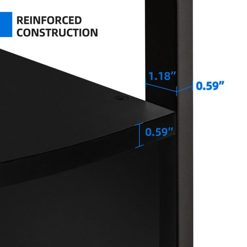 Dextrus 6-Tier Corner Shelf, 68.8  Tall Modern Free Standing Zigzag Corner Bookshelf for Living Room, Home Office,Black - Image 3