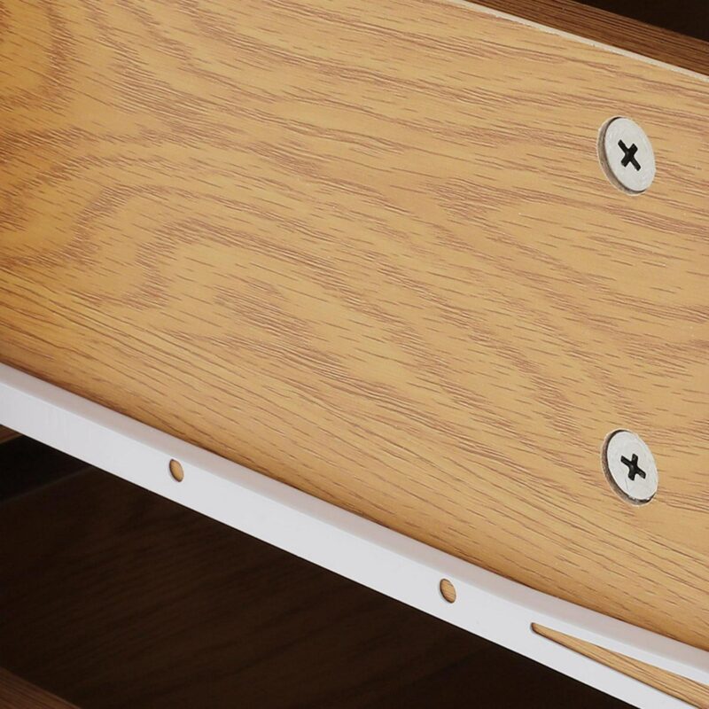 Dextrus Fluted 3-Drawer Dresser, Chest of Drawers Wood Storage Cabinet for Bedroom Living Room, Oak - Image 2