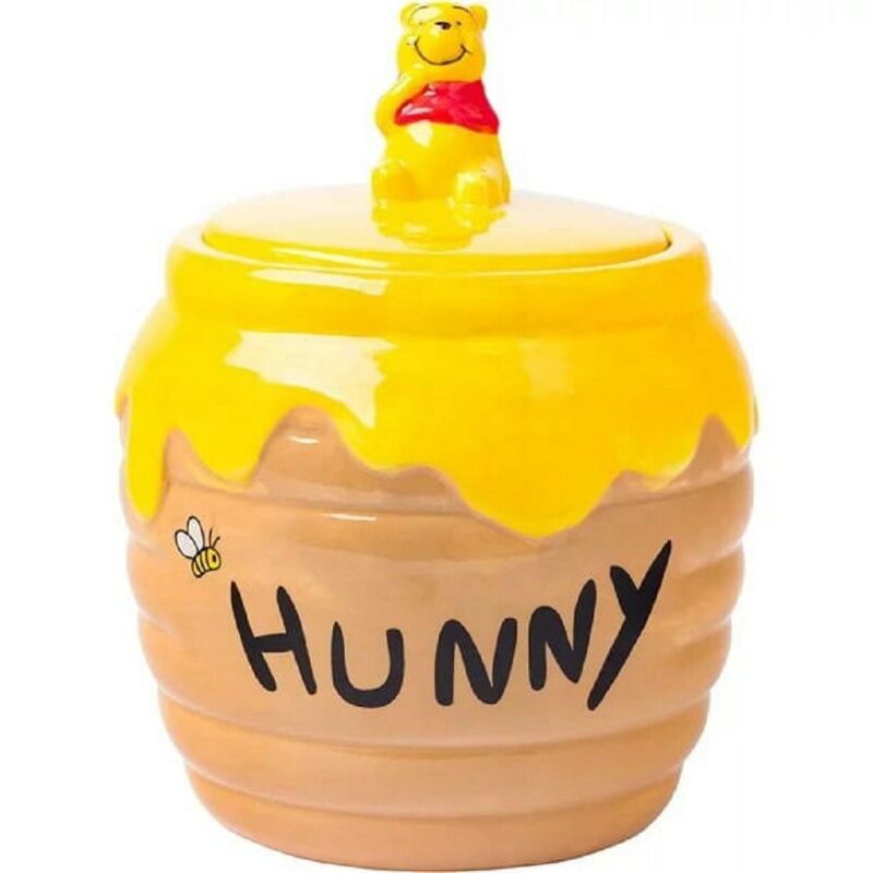 Disney Winnie the Pooh Honey  Hunny  Pot Sculpted 3D Ceramic Snack Cookie Jar