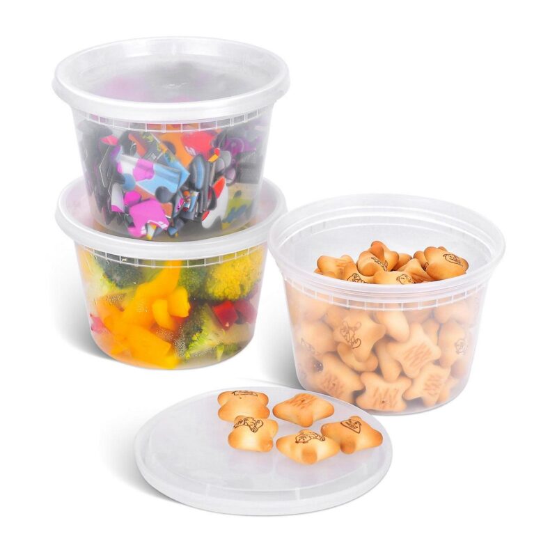 [EDI-Round Deli Containers (16 oz, 25)] Plastic Deli Food Storage Containers with Airtight Lids | Microwave-, Freezer and Dishwasher-Safe | BPA Free | Heavy-Duty | Meal Prep | Leakproof | Recyclable - Image 3