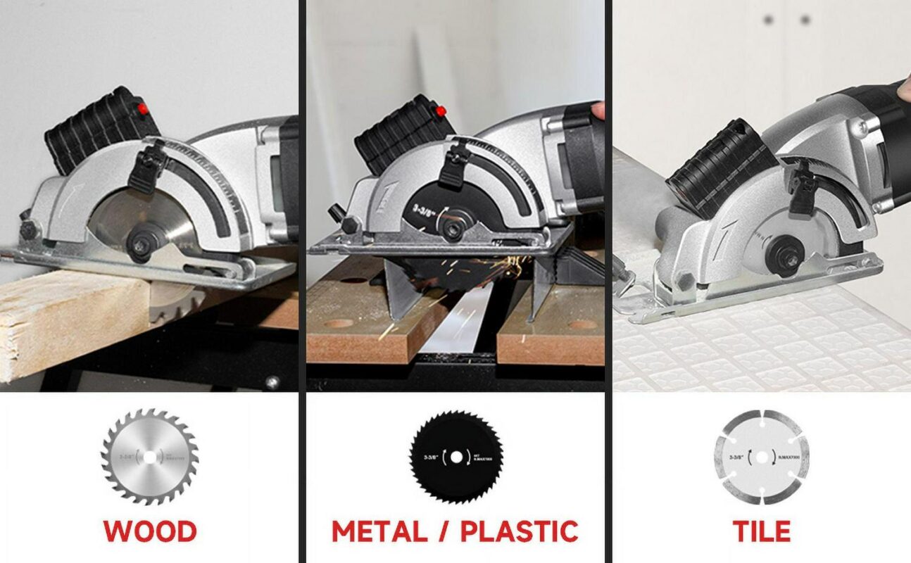 Eastvolt 20V 3-3/8  Cordless Circular Saw, 4500RPM Compact Circular Saw with Laser Guide, Scale Ruler, 3 Blades for Cutting Woods, Plastics, Tile and Soft Metal - Image 6