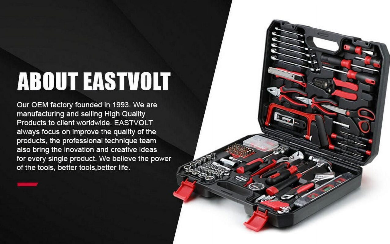 Eastvolt 218-Piece Household Tool Kit, Auto Repair Tool Set, Tool Kits for Homeowner, Plier, Screwdriver Set, Socket Kit and Toolbox Storage Case - Image 6