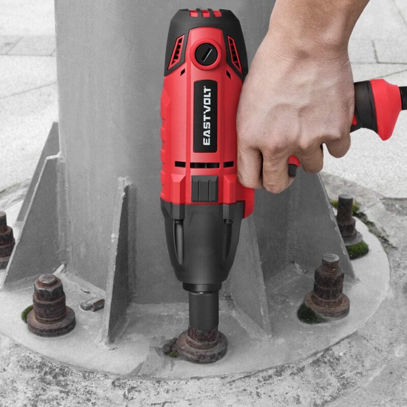 Eastvolt 800W Electric Impact Wrench, Heavy Duty 7.5 Amp Corded Max Torque 450 Ft-lbs 3400 RPM, 1/2 Inch with Hog Ring Anvil - Image 5
