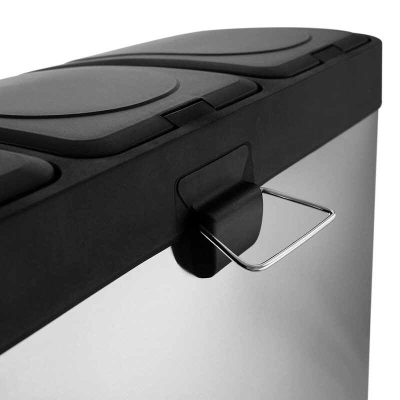 Elama 3 Section 15 Liter/4 Gallon Each Section Trash and Recycling Step Bin - Image 6