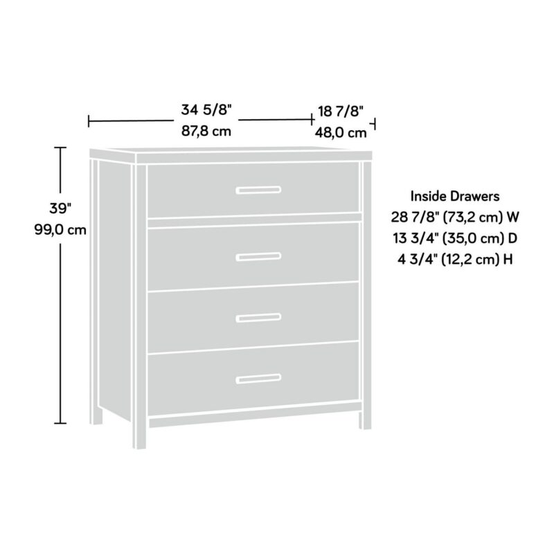 Erie Collection by Sauder 4-Drawer Bedroom Dresser, Timber Oak Finish - Image 7