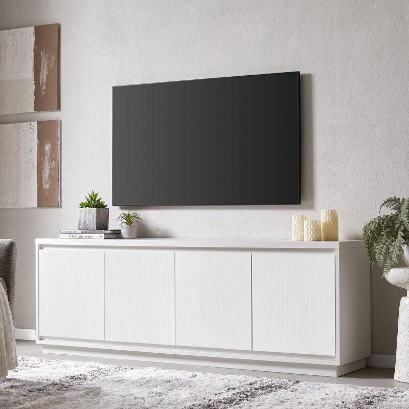 Evelyn&Zoe Hanson Rectangular TV Stand for TV's up to 75 , White - Image 2