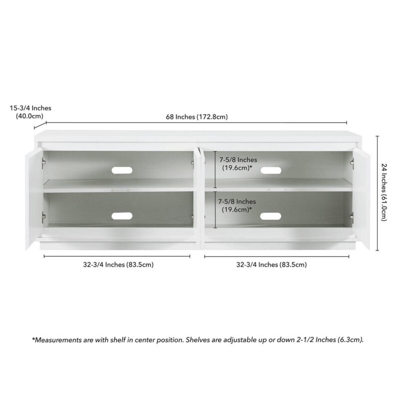 Evelyn&Zoe Hanson Rectangular TV Stand for TV's up to 75 , White - Image 9
