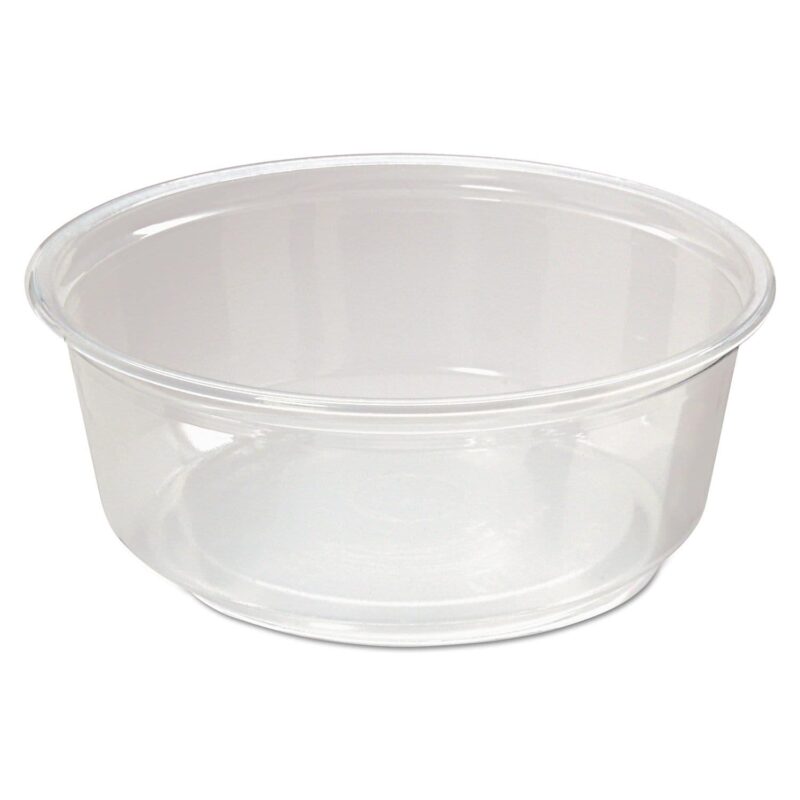 Fabri-Kal Microwavable Deli Containers, 8 oz, 4.6  Diameter x 1.8 h, Clear, 500/Carton - Image 2