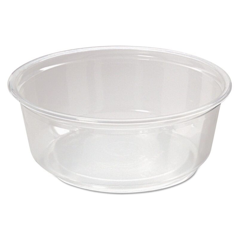 Fabri-Kal Microwavable Deli Containers, 8 oz, 4.6  Diameter x 1.8 h, Clear, 500/Carton