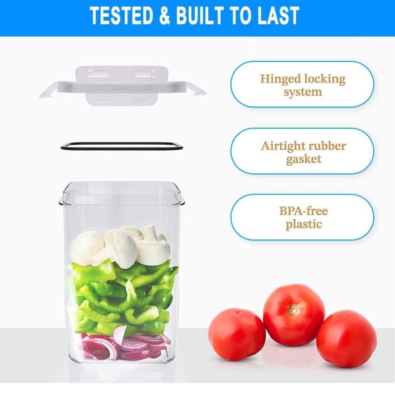 Food Storage Containers, Pantry Organization and Storage ,7 Pieces BPA Free Plastic Airtight Kitchen Organization and Storage with Lock Lids . Labels and Marker - Image 8