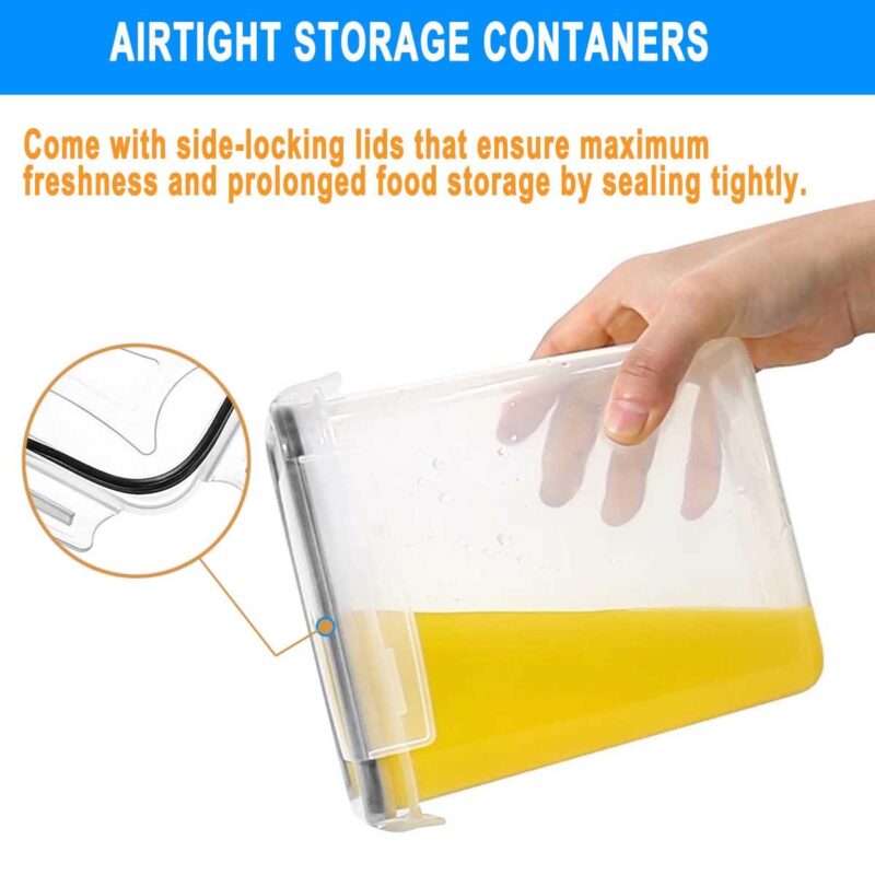 Food Storage Containers, Pantry Organization and Storage ,7 Pieces BPA Free Plastic Airtight Kitchen Organization and Storage with Lock Lids . Labels and Marker - Image 3