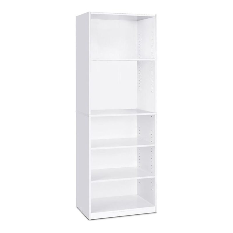 Furinno JAYA Engineered Wood Simple Home 5-Shelf Bookcase in White - Image 2