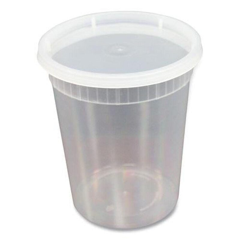 GEN Plastic Deli Container with Lid, 32 oz, Clear, Plastic, 240/Carton