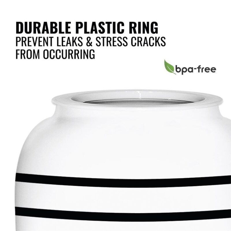 GEO White Porcelain Ceramic Lead Free 5 Gallon Holding Capacity Water Dispenser, Includes Lid - Image 4