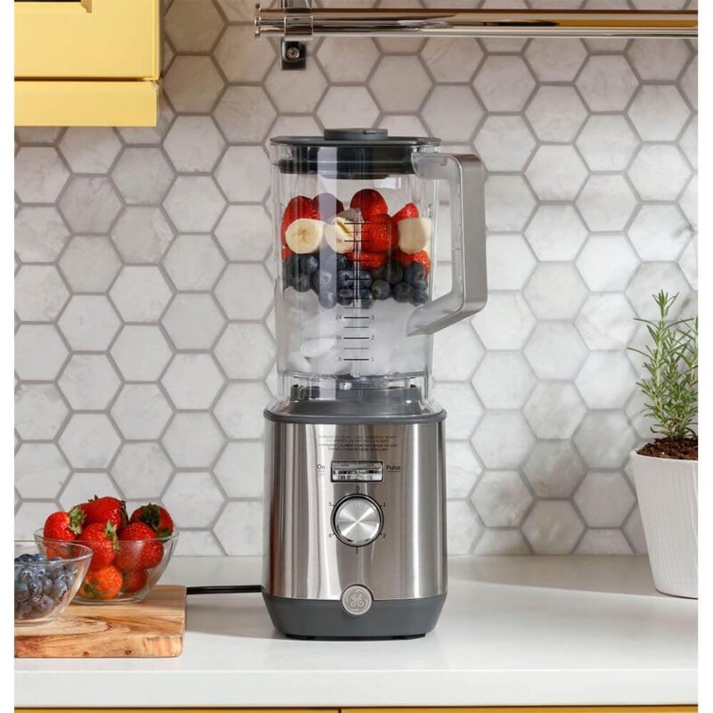 GE - 5-Speed 72-Oz. Blender with Blender Cups - Stainless Steel - Image 5