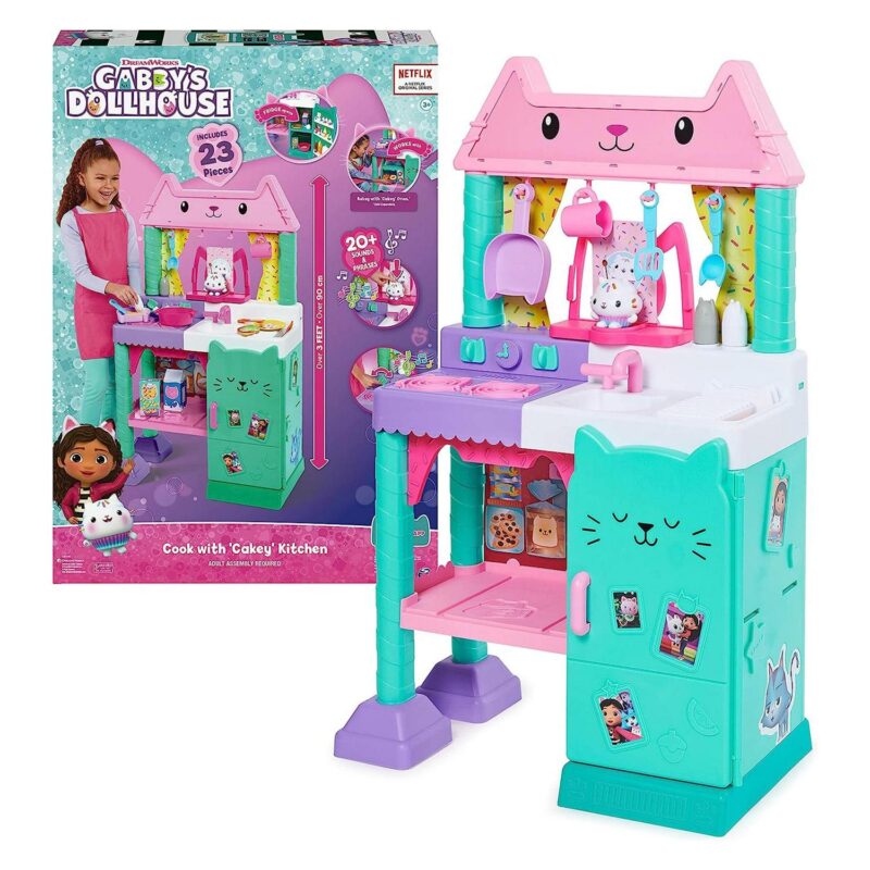Gabbya s Dollhouse, Interactive Cakey Play Kitchen Set, for Kids Ages 3+
