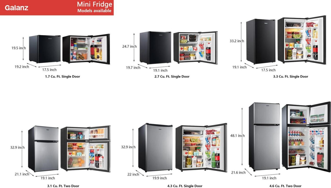 Galanz 2.7 Cu ft Single Door Mini Fridge, Black, Estar, New, Width 19.13 - Image 8