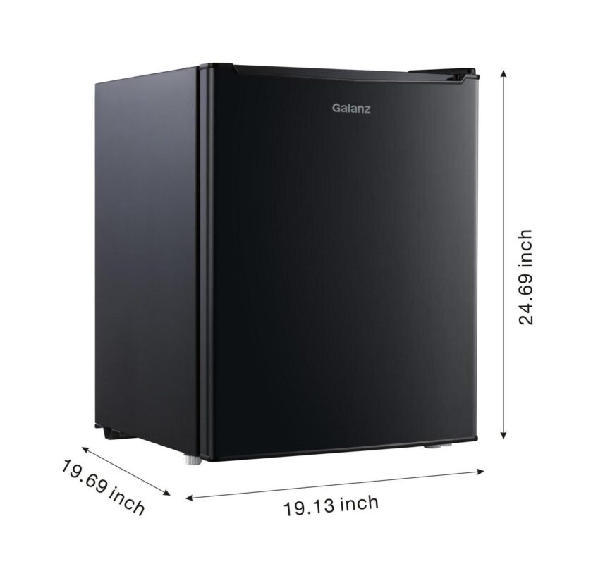 Galanz 2.7 Cu ft Single Door Mini Fridge, Black, Estar, New, Width 19.13 - Image 3