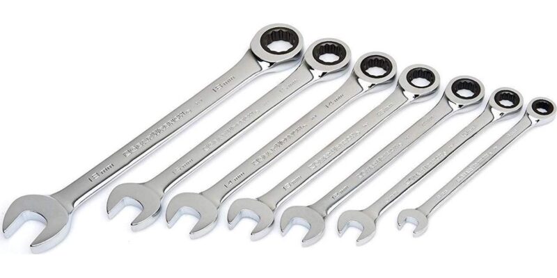 GearWrench 9417 7-Piece Ratcheting Combination Metric Wrench Set, 12-Point - Image 2