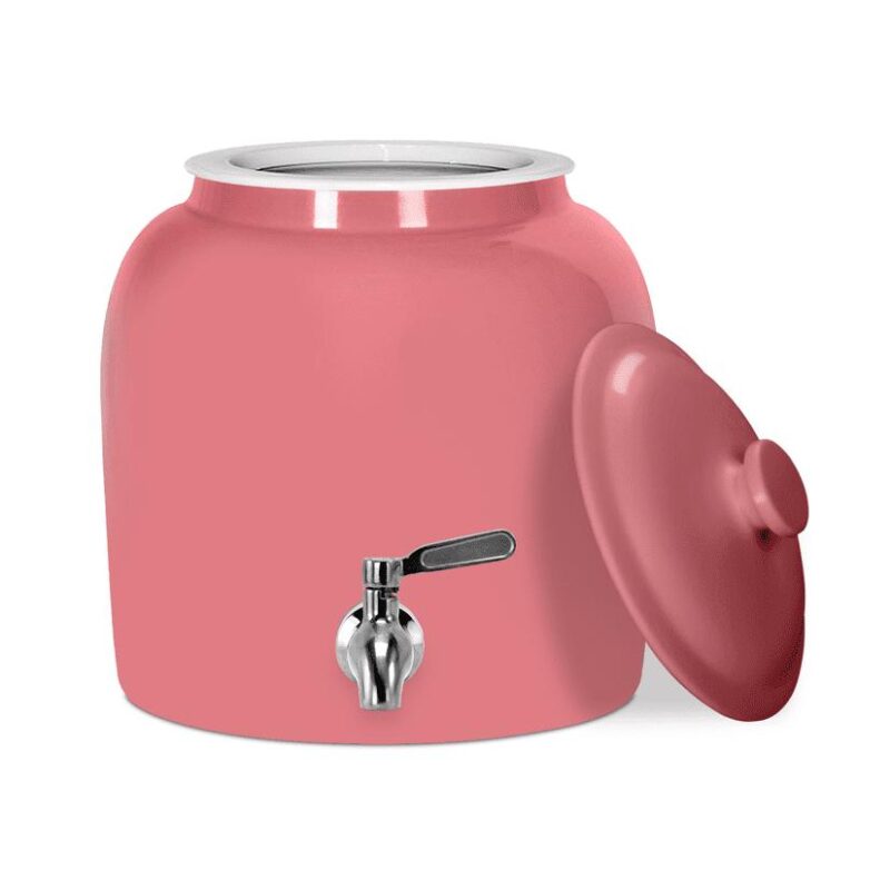 Geo Porcelain Ceramic 5 gallon Jug Capacity Crock Water Dispenser, Included Lid