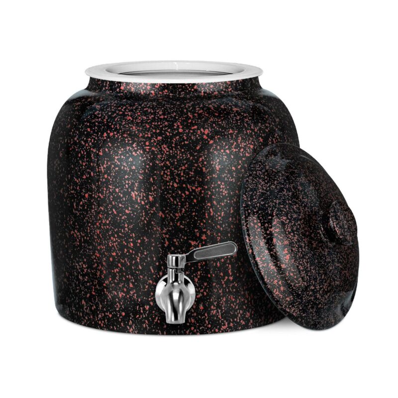 Geo Sports Porcelain Ceramic 5 gallon Water Dispenser, Stainless Steel Faucet with Included Lid
