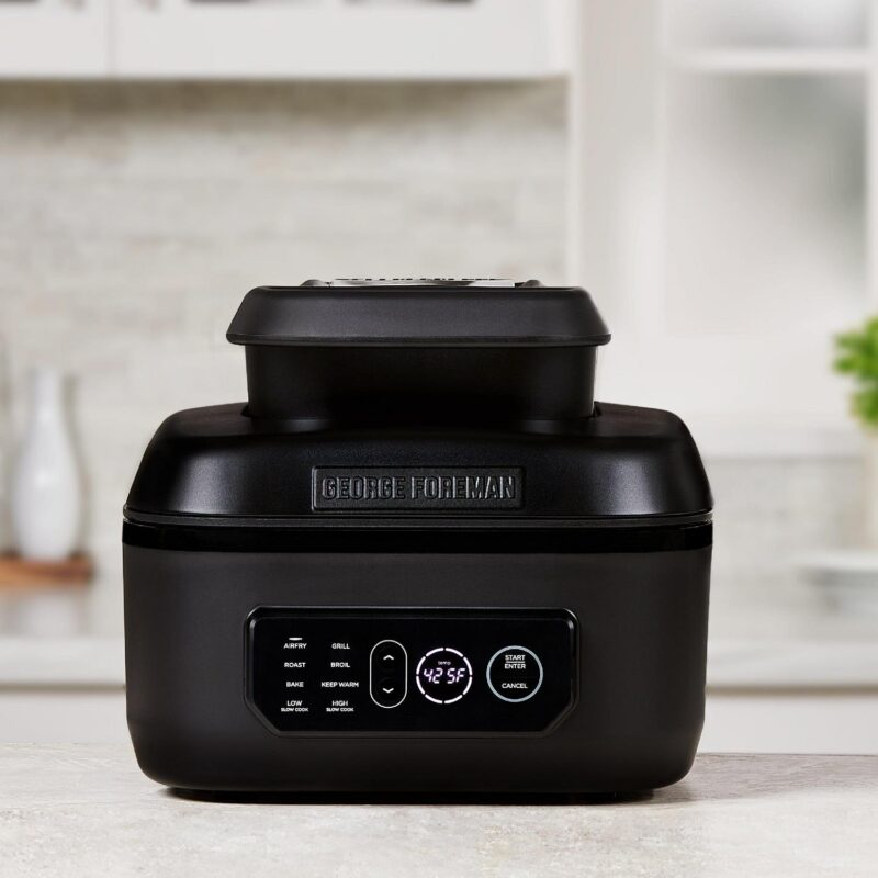 George Foreman Beyond Grill 7in1 Electric Indoor Grill and 6 Qt Air Fryer, Black, MCAFD800D - Image 2
