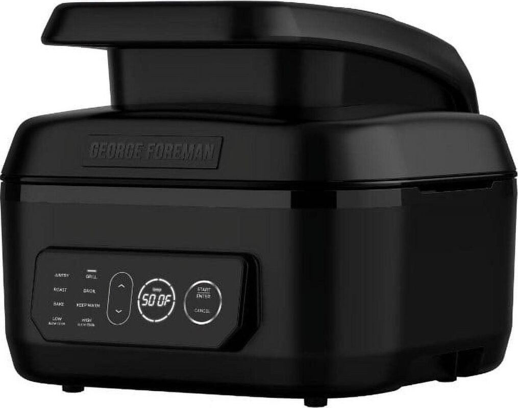 George Foreman Beyond Grill 7in1 Electric Indoor Grill and 6 Qt Air Fryer, Black, MCAFD800D
