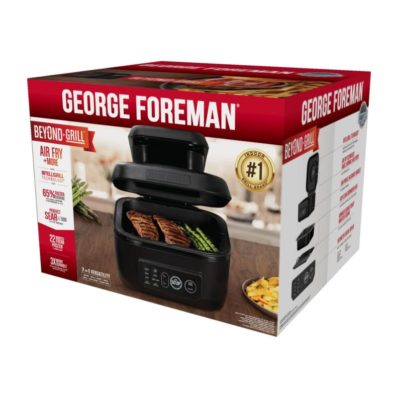 George Foreman Beyond Grill 7in1 Electric Indoor Grill and 6 Qt Air Fryer, Black, MCAFD800D - Image 7