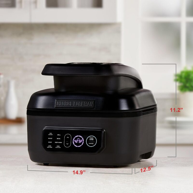 George Foreman Beyond Grill 7in1 Electric Indoor Grill and 6 Qt Air Fryer, Black, MCAFD800D - Image 6