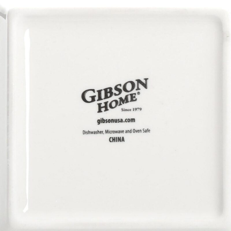 Gibson Everyday Hard Square 12 Piece Fine Ceramic Dinnerware Set in White - Image 3