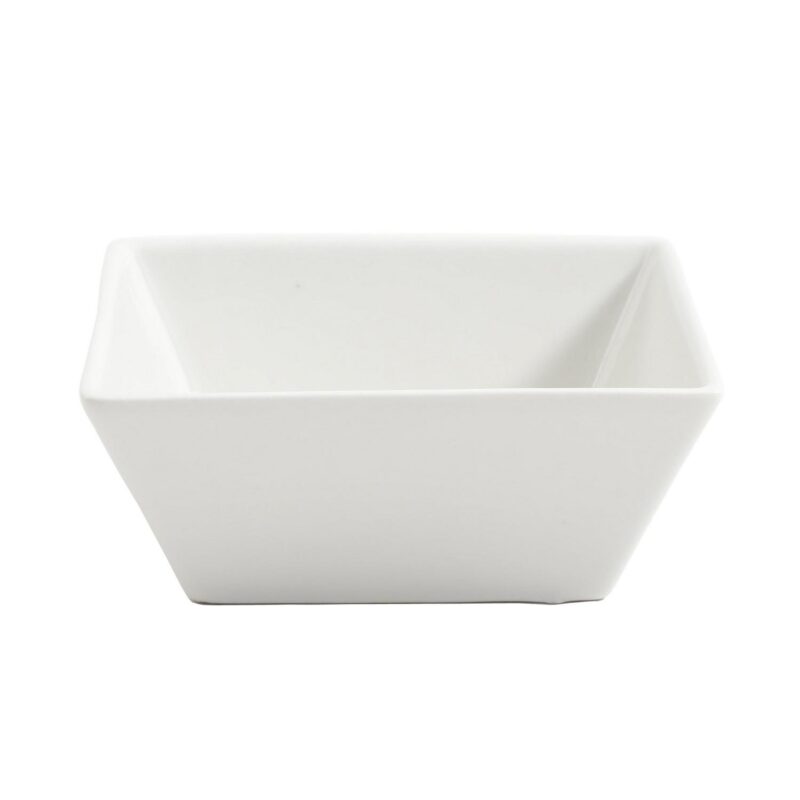 Gibson Everyday Hard Square 12 Piece Fine Ceramic Dinnerware Set in White - Image 5