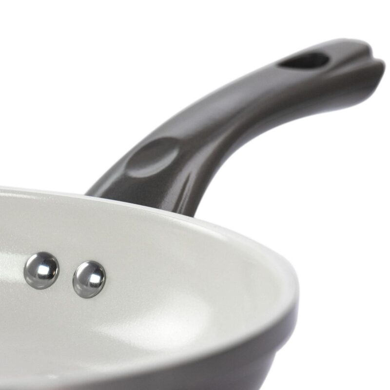 Gibson Home Hestonville 7 Piece Aluminum Nonstick Cookware Set in Grey with Bakelite Handles - Image 4