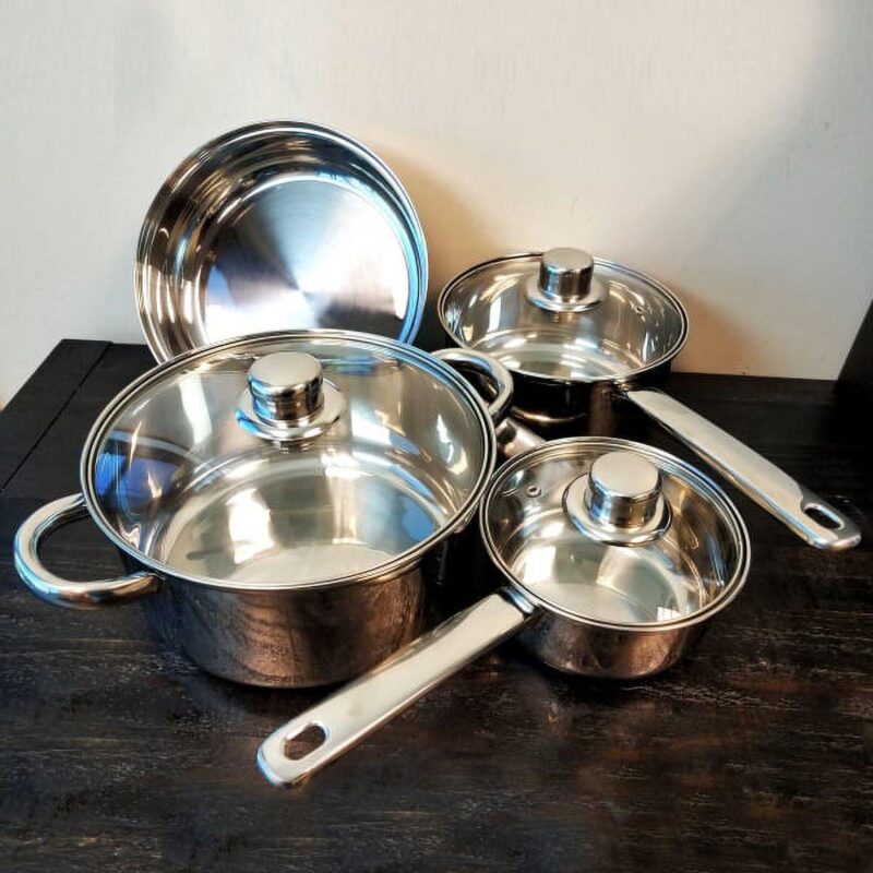 Gibson Home Landon 7-Piece Stainless Steel Cookware Set - Image 3