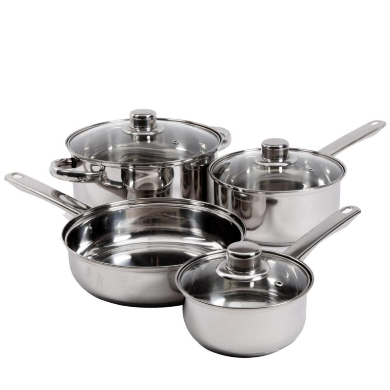 Gibson Home Landon 7-Piece Stainless Steel Cookware Set - Image 4