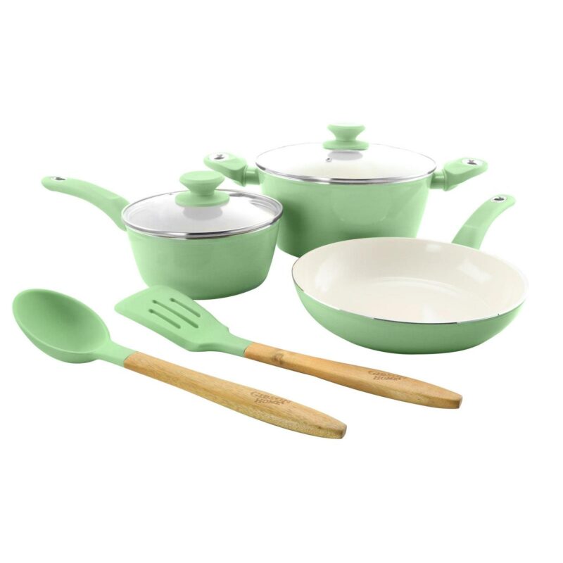 Gibson Town Market Square 7 Piece Non-stick Enameled Essential Cookware and Cooking Utensil Set - Image 3