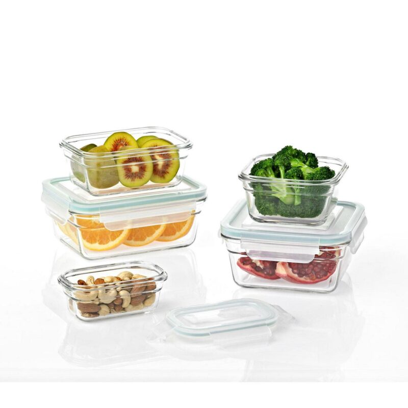 Glasslock Ovenproof Food Storage Containers with Lid, 10 Piece - Image 2