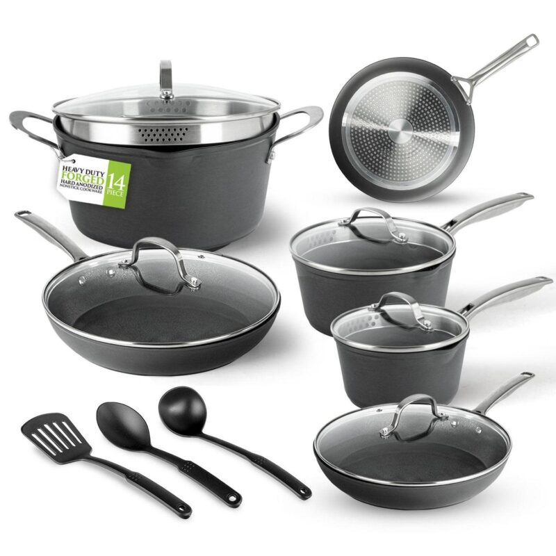 Granitestone Armor Max Nonstick Pots and Pans Set 14pc Cookware Kitchen Set Cooking Stock Pot Frying Skillet Saucepan