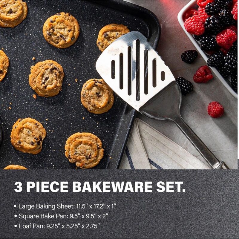 Granitestone Nonstick Pots and Pans 20 Pcs Set Kitchen Cookware Set Bakeware Cooking Frying Skillet Sauce Pan Black - Image 5