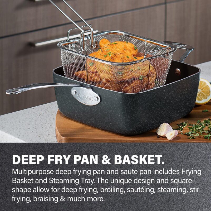 Granitestone Nonstick Pots and Pans 20 Piece Kitchen Cookware Bakeware Set Cooking Frying Skillet Sauce Pan Black - Image 10