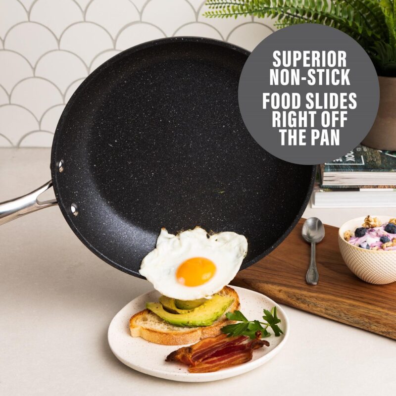 Granitestone Nonstick Pots and Pans 20 Piece Kitchen Cookware Bakeware Set Cooking Frying Skillet Sauce Pan Black - Image 6