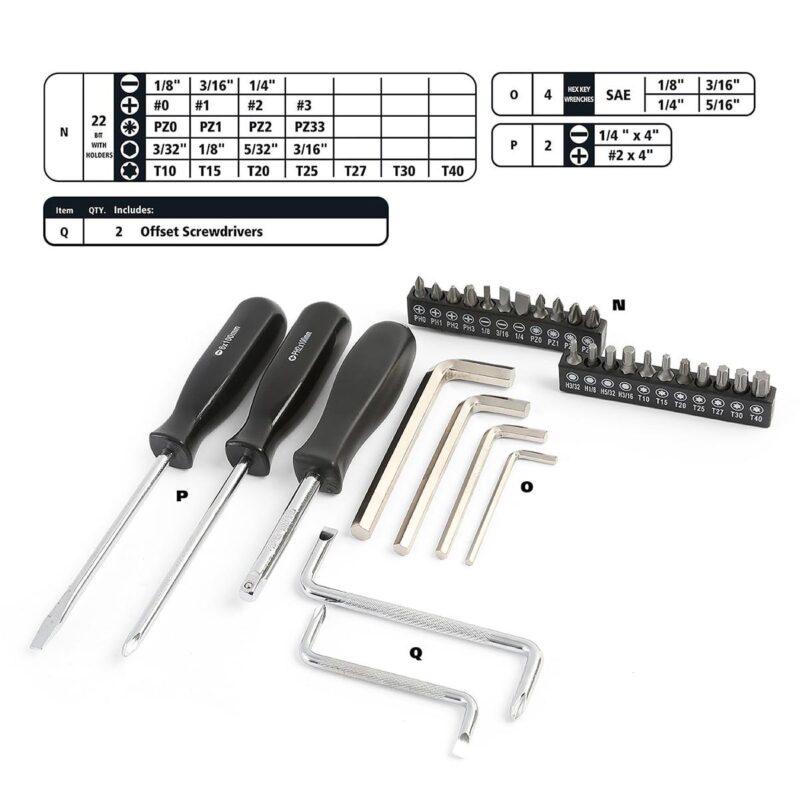 GreatNeck 125 Piece Marine Tool Kit for Boats, Waterproof Case, Chrome-Plated Tools - Image 11